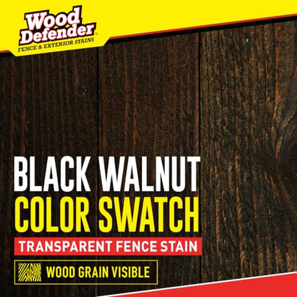 Wood Defender Transparent Fence Stain and Seal, Black Walnut, 5-Gallon - color: Black/Walnut, size: 5 Gallon (Pack of 1)