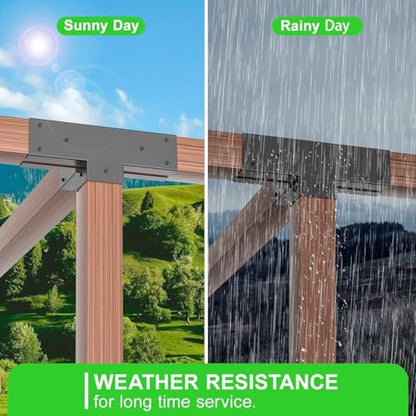 4x4 Pergola Brackets Kit, 3.6 in, 2 4-Way Corners, 2 Post Bases - color: 4-Way+Post Base--4Pack