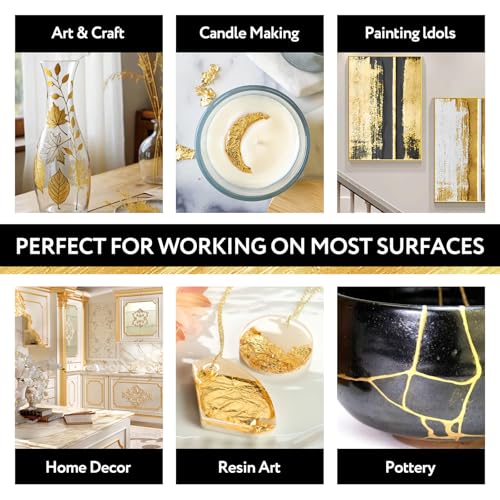 Liquid Gold Acrylic Paint Gloss Multi Surface Rich 24K Gold Paint for Metal, Wood, Plastic, Canvas, Furniture Scratch Repair, Painters Art Handcrafts, Art Supplies, 30ML, Acrylic Metallic Finish - color: Gold