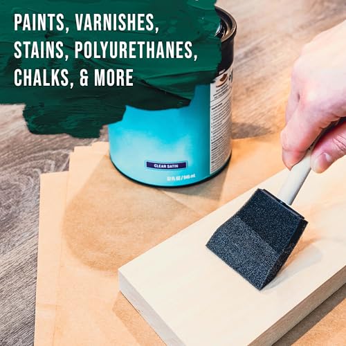 U.S. Art Supply Variety Foam Sponge Wood Handle Paint Brush Set, 20-Pack