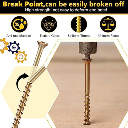 100 Pcs Repair Floor Screws for Floor Repair Fit Hardwood/Vinyl/Carpets