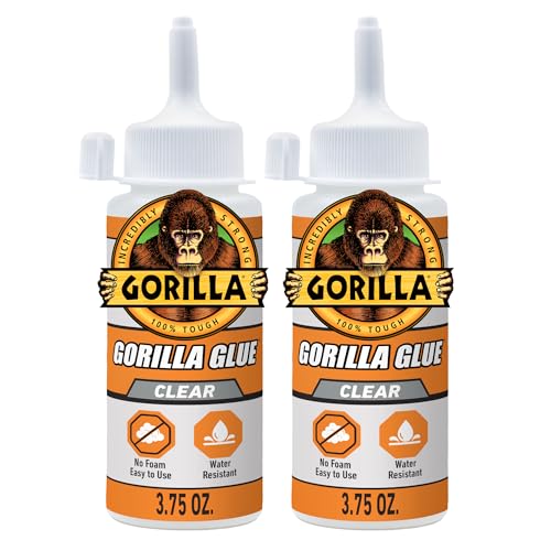 Gorilla Clear Glue, All Purpose, Polyurethane, 3.75 oz Bottle, 2-Pack - size: Bottle 3.75oz, style: Bottle 2 Pack