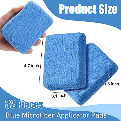 Riakrum 32 Pcs Microfiber Applicator Pads, Blue - color: Blue