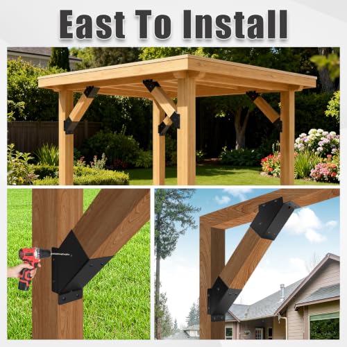4 Pcs 45° 4"x 4"Angle Support Brackets(Actual 3.6''x 3.6'') - size: 45° Angle 4x4 Inch - 4 Pcs