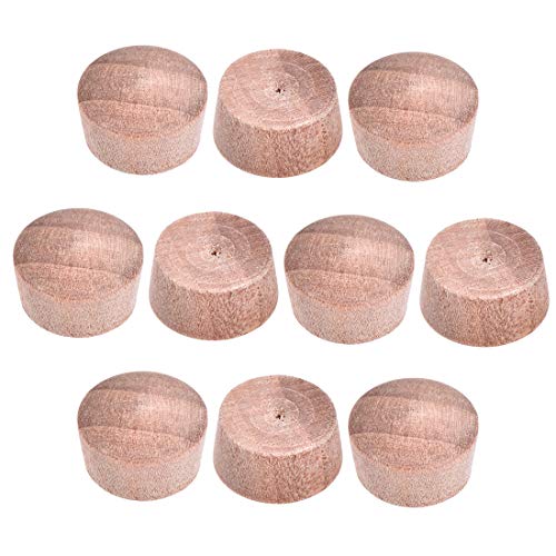 uxcell Wood Button Top Plugs 9/16 Inch Wood Color Hardwood Furniture Plugs 9/25 Inch Height 50 Pcs - size: 9/16"x9/25"