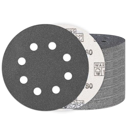 100PCS 5 Inch Sanding Discs 180 Grit, Wet Dry Hook and Loop Sandpaper - style: 180Grit