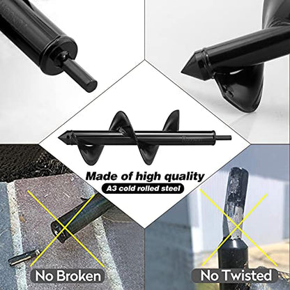 3Pcs Garden Drill Auger Planter, 1.6x9 +2x16.5 +3.2x11.8 in>Ruooson Spiral for Planting Flower Bulb Auger, Rapid Planter Digger for 3/8" Hex Drive (1.6x9 in+2x16.5 in+3.2x11.8 in) - size: 1.6x9 +2x16.5 +3.2x11.8 in