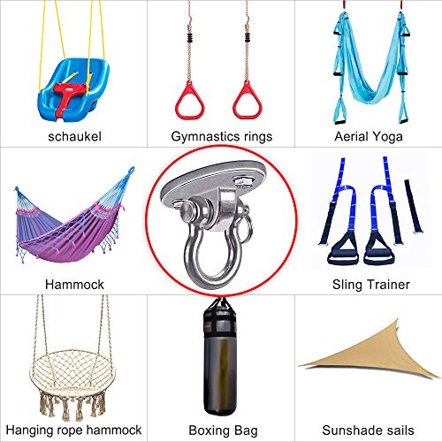 2Pack Heavy Duty Swing Hanger 180° Ceiling Swing Mount 2000 LBS Capacity - color: Silver Swing Hanger (2pack)