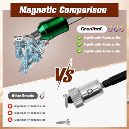 Magnetic Screw Ring, 1/4", for Use with Electric Drills, 6PCS - color: Blue Purple Green Gray Yellow Red