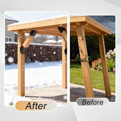 4 Pcs 45° 4"x 4"Angle Support Brackets(Actual 3.6''x 3.6'') - size: 45° Angle 4x4 Inch - 4 Pcs