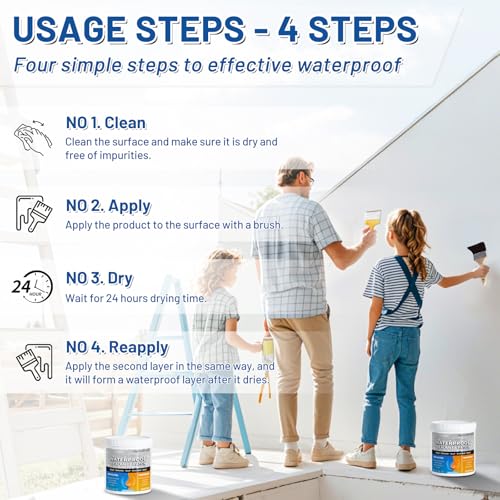 Liquid Waterproof Sealant 70oz Clear, Transparent Waterproof Coating - color: Clear 70oz