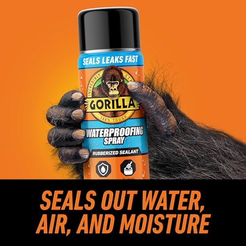 Gorilla Waterproofing Spray, Black, 16 oz, 2-Pack, Flexible Sealant - color: Black, size: 2 - Pack
