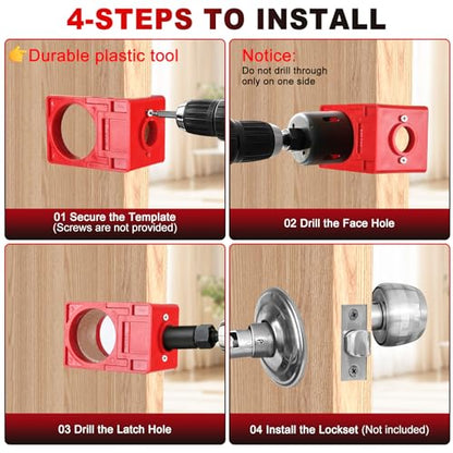 Door Hinge Jig, Door Hinge Template Kit for Router, Door Lock, Latch Kit - style: With Plastic Door Lock and Latch Kit