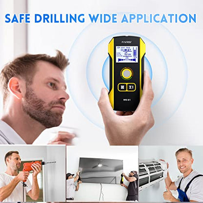 FNIRSI WD-01 6 in 1 Rechargeable Stud Finder Wall Scanner, Positioning Hole - size: WD01