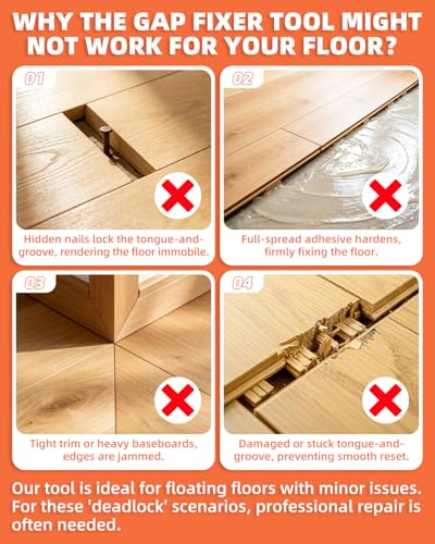 LOVECO Floor Gap Fixer Tool Kit with Mallet for Laminate Vinyl LVP Flooring