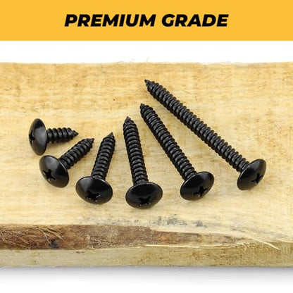 150pk #8 x 3/4" Black Truss Head Self Tapping Screws, 304SS + Bit - size: #8 x 3/4