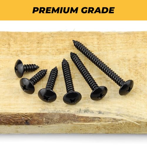 150pk #8 x 1/2" Black Truss Head Self Tapping Screws, 304SS + Bit - size: #8 x 1/2