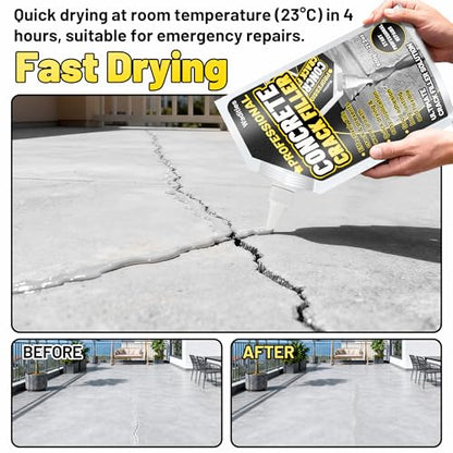 Concrete Crack Filler, 5.3LB High Elasticity Cement Crack Repair Sealant - size: 4pcs, 5.3LB