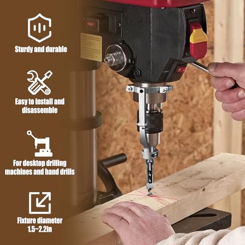 Square Hole Drill Bit & Adapter Set,Wood Mortiser Drill Bit Attachment,Mortising Chisel Set Drill Press Hollow Chisel Mortise Drill Tool for Mortise Machine (1/4, 5/16, 3/8,7/16,1/2") - size: 1/4, 5/16, 3/8,7/16,1/2"