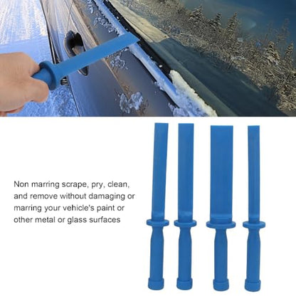 4-Piece Nylon Plastic Chisel Scraper Set, Non-Marring Paint Scrapers for Adhesive, Caulk, Decals and Trim