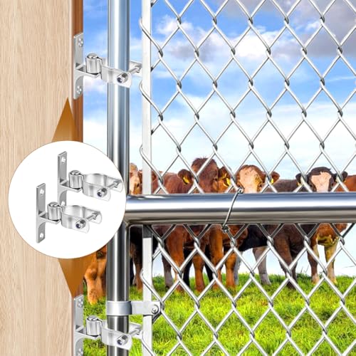 2 Pair 1-3/8" Wall Mount Gate Hinges for Chain Link Fence, Farm - size: 1-3/8''-2Pack