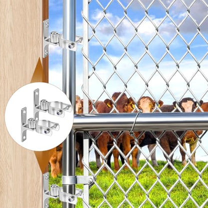 2 Pair 1-3/8" Wall Mount Gate Hinges for Chain Link Fence, Farm - size: 1-3/8''-2Pack