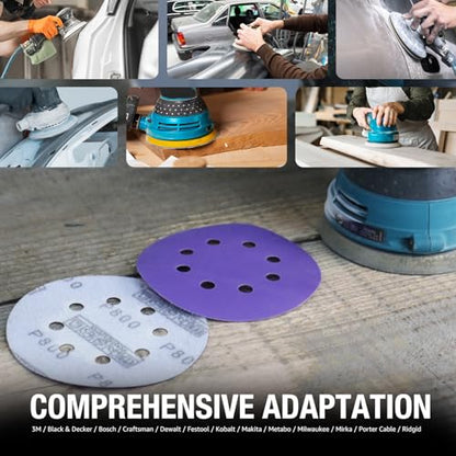 5 Inch 8 Hole 120 Grit Ceramic Sanding Discs Hook and Loop Film Disc 36 Pcs - style: 120 grit 36 pcs