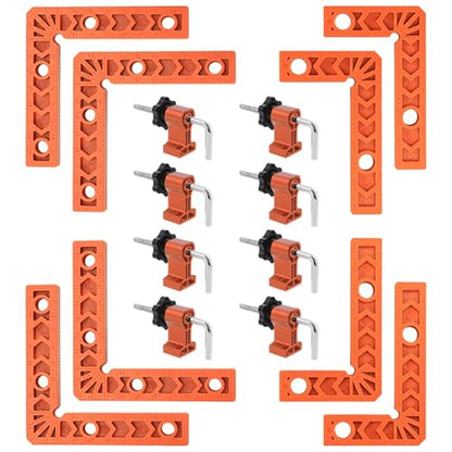 8Pcs 90° Right Angle Clamps, 3&4in Woodworking Squares Cabinets Frames