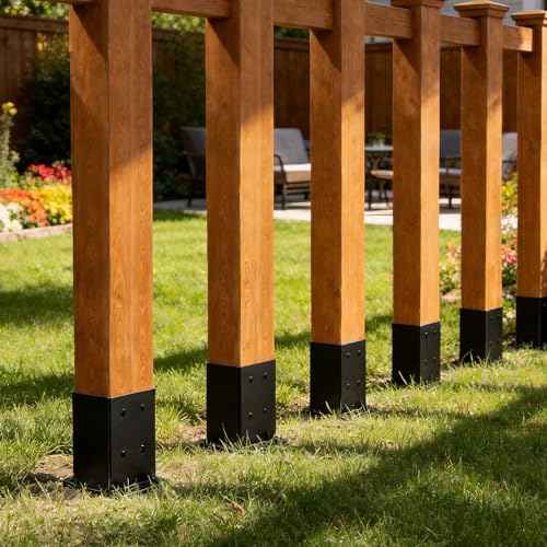 4 Pcs 4x4 Fence Post Anchor Ground Spike (Actual 3.6“x3.6”),22" Post Spike