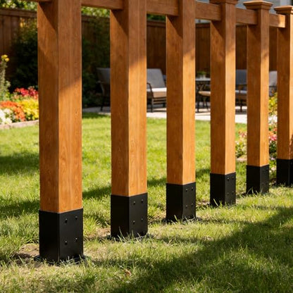 4 Pcs 4x4 Fence Post Anchor Ground Spike (Actual 3.6“x3.6”),22" Post Spike