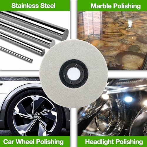 4.5" x 7/8" Circle Wool Polishing Disc for Angle Grinder, 5 Pack - style: 5pack-Circle Felt Disc