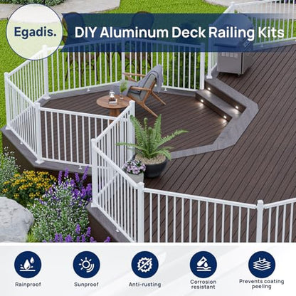 Egadis 1 Pack 2.56 in x 2.56 in x 39 in White Aluminum Railing Post - color: The 39in Post-1Pack