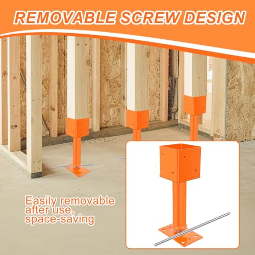 4 Pack 4" x 4" Screw Jack Post, 13.2" - 18.7" Adjustable Shore Jack