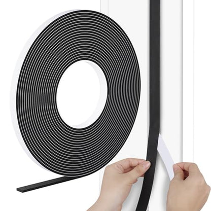 Strong Adhesive Door Weather Stripping,1/2Inch Wide X 1/8 Inch Thick,Foam Insulation Tape,Air Conditioner Foam,Window Soundproof Weatherproof,Total 33 Feet Long - size: 1/2Inx1/8Inx33Ft