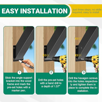 2pcs 45 Degree Angle Support Bracket for 4'X4' Post,Pergola Brackets - size: 4"×4"-2Pcs