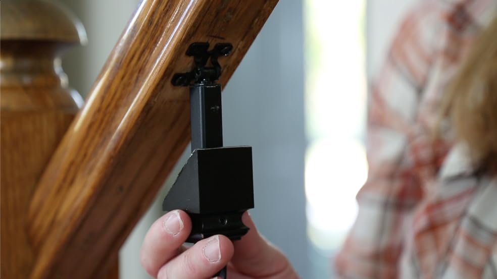 Adjustable Angle Connectors with Satin Black Shoes: 100 Connectors 100 Flat (for Installing 1/2” Metal Balusters) - size: 100 Connectors 100 Flat