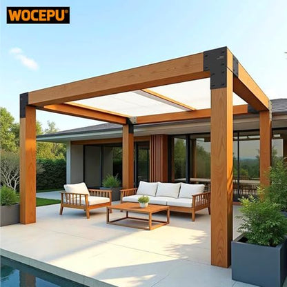 4 Pack Heavy Duty 6x6 (Actual 5.5"x5.5") Stainless Steel Corner Post Caps Tie Bracket , Fit Connecting Wood Gazebo, Deck Patio Post and Wood Beams Bracket (Dark Ggray) - size: Corner 6"x6"(Actual 5.5"x5.5")