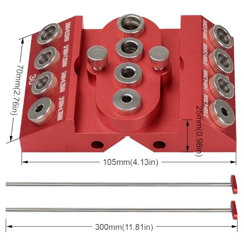 Toolcool 30 45 90 Degree Angle Drill Guide Jig for Straight Angled Holes with Detachable Drill Bushings And Positioning Bar