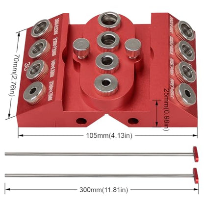 Toolcool 30 45 90 Degree Angle Drill Guide Jig for Straight Angled Holes with Detachable Drill Bushings And Positioning Bar