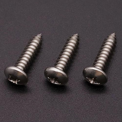 #4 x7/8" (100 Pack) Stainless Steel Phillips Pan Head Wood Screws, Stainless Steel 304 (18-8), Pan Head Sheet Metal Screws Self Tapping for Wood - size: #4 x 7/8"