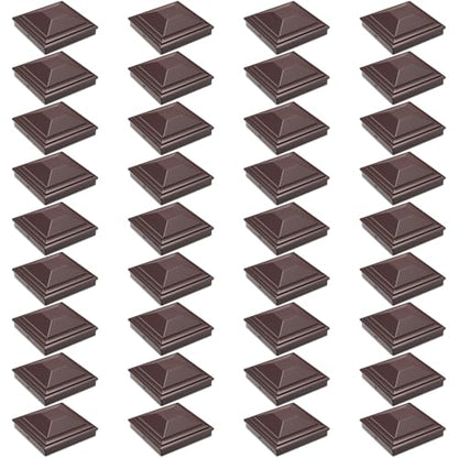 SIEDiNLAR 4x4 Post Caps Brown 36 Pack, Fence Post Covers Outdoor Waterproof - color: Brown, size: 4x4in, 36 Pack