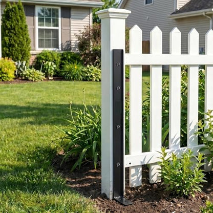 4Pcs Fence Post Repair Kit, Heavy Duty Galvanized Thickened Steel Anchor Bracket - Weather-Resistant Ground Stakes for Broken Leaning 4x4/6x6 Wooden Posts Deck Mailbox Garden (4 Pack/Black) - color: 4 Pack/Black