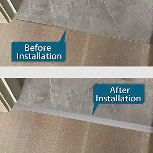 LSGCQ Vinyl Floor Transition Strip Self Adhesive 1.57" Wide, Wood Grain - color: Grey Wood Grain, size: 4cm, 3.28FT