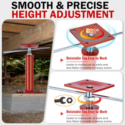 4 Pack House Jacks for Leveling, 11-16 in Crawl Space Jacks, 8820 lbs Q235