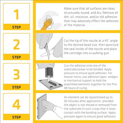 Sika SikaBond - Ultimate Grab Instant Polyurethane Adhesive - Gray - Ideal for Indoor and Outdoor use - Waterproof and Water immersible - 10.1 fl.oz