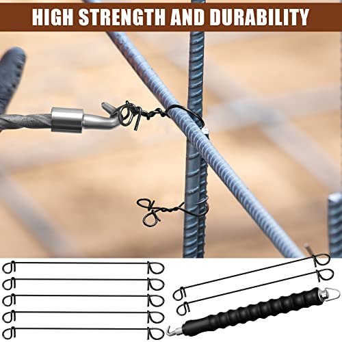 1001 Pcs Double Loop Rebar Wire Bar Ties 6 Inch 16 Gauge Rebar Wire with Automatic Twister Tying Tool for Securing(Black) - color: Black