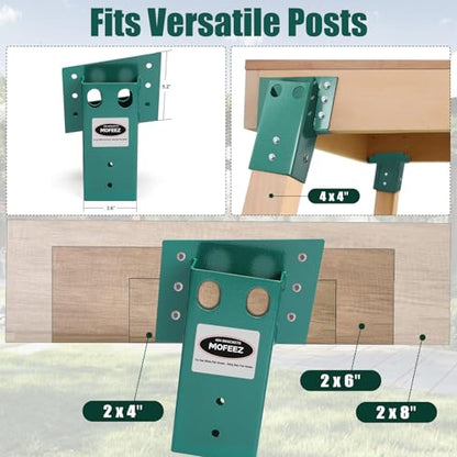 MOFEEZ Deer Stand Brackets 4x4, Heavy Duty Elevator Bracket with Powder Coated for Deer Blind, Outdoor Hunting Platform, Blind Box, Treehouse, Shooting Shack, Over 2000 lb Capacity, Green, Pack 8 - style: Green-2 set