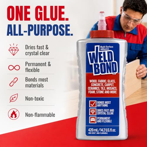 Weldbond Multi-Surface Glue Non-Toxic for Mosaic Wood Craft 14.2oz (4 Pack) - size: 4-pack