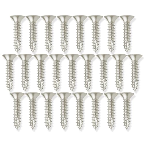 Cauldham Satin Nickel Wood Screws #9 x 1 Inch for Door Hinges - 25 Pack - color: Satin Nickel