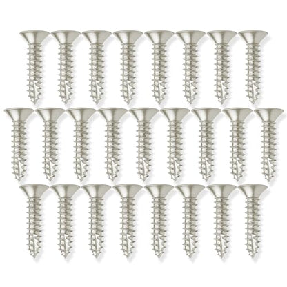 Cauldham Satin Nickel Wood Screws #9 x 1 Inch for Door Hinges - 25 Pack - color: Satin Nickel